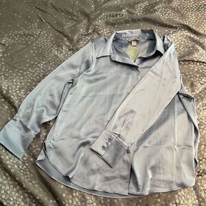 H&M 50% recycled polyester silky shirt. NWT